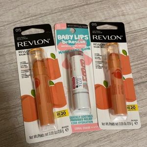 NEW Revlon & Maybelline Lip Balm Trio - set of 3